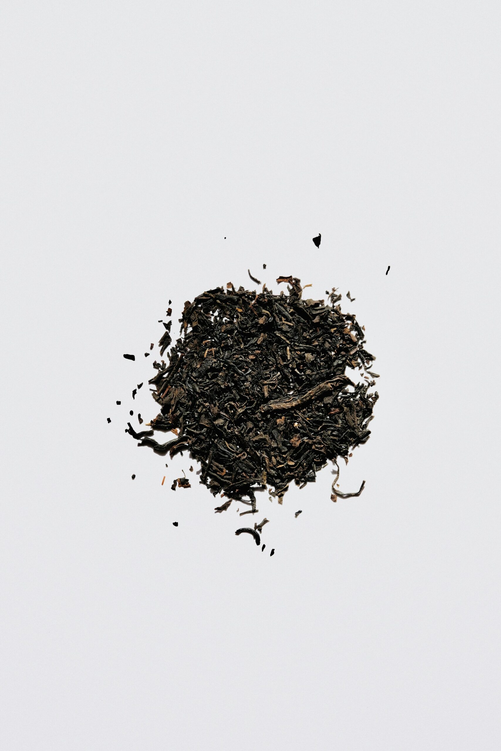 Dried black tea leaves ready for grading and packing